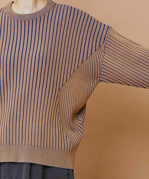 FRAPBOIS(フラボア)の「プレーティンニット プルオーバー(ニット/セーター・レディース・ベージュ/チャコールグレー・1)」の6枚目の写真