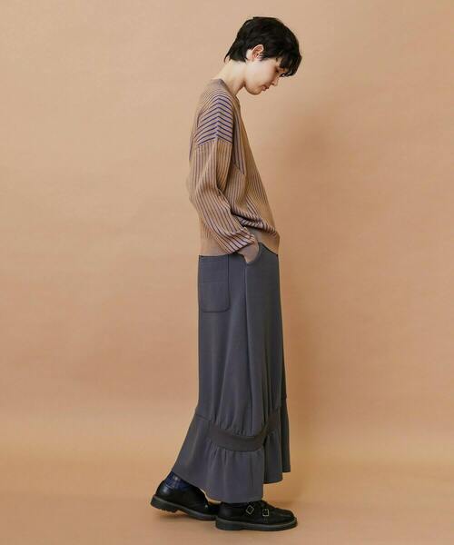 FRAPBOIS(フラボア)の「プレーティンニット プルオーバー(ニット/セーター・レディース・ベージュ/チャコールグレー・1)」の10枚目の写真