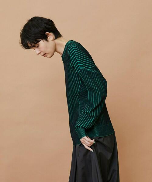 FRAPBOIS(フラボア)の「プレーティンニット プルオーバー(ニット/セーター・レディース・ベージュ/チャコールグレー・1)」の15枚目の写真