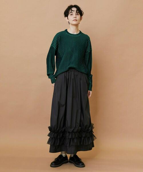 FRAPBOIS(フラボア)の「プレーティンニット プルオーバー(ニット/セーター・レディース・ベージュ/チャコールグレー・1)」の21枚目の写真