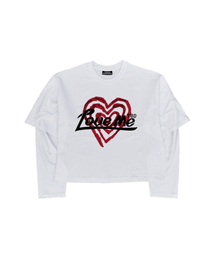 HEART LOGO LAYERD LONG T-SHIRTS White