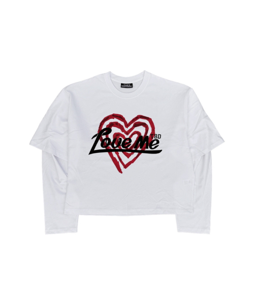 HEART LOGO LAYERD LONG T-SHIRTS White 【公式通販】 HEART LOGO LAYERD LONG T-SHIRTS White 【公式通販】