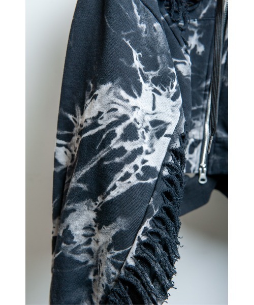 BACKSTAGE PASS(バックステージパス)の「DESTROY HOODIE-VEIN-S(デストロイフーディー ヴェイン-エス) スケルトンダメージ ジップアップ クラッシュパーカー(パーカー・メンズ・ダークグレー/ブラック/ブラックミックス・FREE)」の22枚目の写真