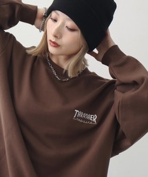 【THRASHER/スラッシャー】裏毛 マガジンプリント クルーネック スウェット トレーナー
