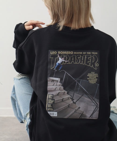 THRASHER(スラッシャー)の「【THRASHER/スラッシャー】裏毛 マガジンプリント クルーネック スウェット トレーナー(スウェット・メンズ・アッシュグレー/ブラウン/ブラック・L/XL/M)」の2枚目の写真