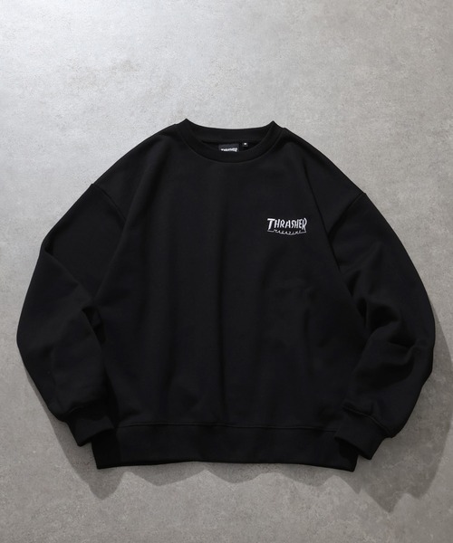 THRASHER(スラッシャー)の「【THRASHER/スラッシャー】裏毛 マガジンプリント クルーネック スウェット トレーナー(スウェット・メンズ・アッシュグレー/ブラウン/ブラック・L/XL/M)」の4枚目の写真