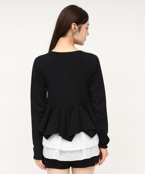 ROYAL PARTY（ロイヤルパーティー）の「ランダムフリルヘムシアードッキングトップス（Tシャツ/カットソー・レディース・グレー/ブラック/グリーン・FREE）」の6枚目の写真