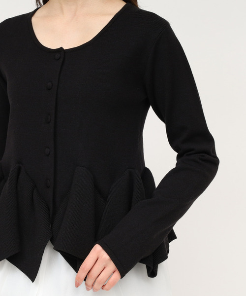 ROYAL PARTY（ロイヤルパーティー）の「ランダムフリルヘムシアードッキングトップス（Tシャツ/カットソー・レディース・グレー/ブラック/グリーン・FREE）」の8枚目の写真