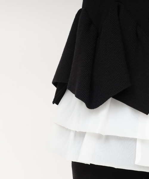 ROYAL PARTY（ロイヤルパーティー）の「ランダムフリルヘムシアードッキングトップス（Tシャツ/カットソー・レディース・グレー/ブラック/グリーン・FREE）」の9枚目の写真