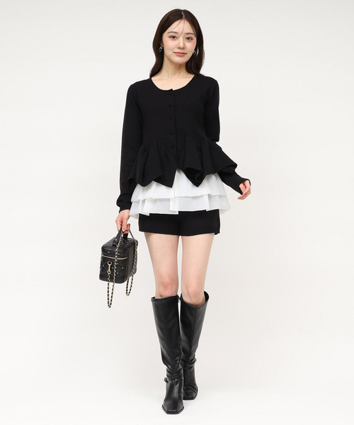 ROYAL PARTY（ロイヤルパーティー）の「ランダムフリルヘムシアードッキングトップス（Tシャツ/カットソー・レディース・グレー/ブラック/グリーン・FREE）」の11枚目の写真