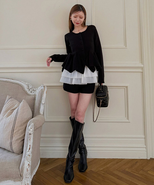 ROYAL PARTY（ロイヤルパーティー）の「ランダムフリルヘムシアードッキングトップス（Tシャツ/カットソー・レディース・グレー/ブラック/グリーン・FREE）」の19枚目の写真