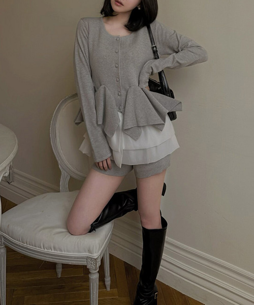 ROYAL PARTY（ロイヤルパーティー）の「ランダムフリルヘムシアードッキングトップス（Tシャツ/カットソー・レディース・グレー/ブラック/グリーン・FREE）」の21枚目の写真