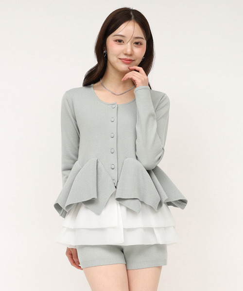 ROYAL PARTY（ロイヤルパーティー）の「ランダムフリルヘムシアードッキングトップス（Tシャツ/カットソー・レディース・グレー/ブラック/グリーン・FREE）」の12枚目の写真