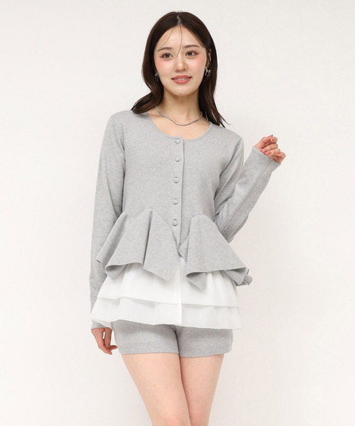 ROYAL PARTY（ロイヤルパーティー）の「ランダムフリルヘムシアードッキングトップス（Tシャツ/カットソー・レディース・グレー/ブラック/グリーン・FREE）」の14枚目の写真