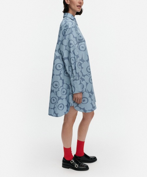 marimekko（マリメッコ）の「Kuvitelma Unikko / shirt dress（ワンピース・レディース・ライトピンク/ライトブルー・36/34/40）」の6枚目の写真