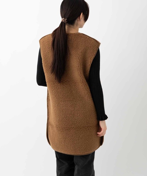 ABBEY MARKET（アビーマーケット）の「COLD BREAKER LONG LENGTH VEST  CAMPA  コールドブレイカー ロング丈ベスト（ベスト・レディース・チャコールグレー/ブラウン/シルバーグレー/ライトベージュ/ブラック・SMALL）」の7枚目の写真