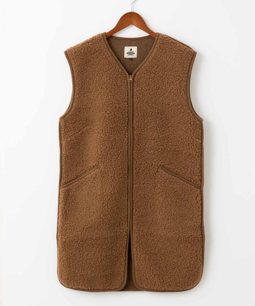COLD BREATHER ロングウールベスト Mサイズ ブラウン COLD BREAKER LONG LENGTH VEST CAMPA コールドブレイカー ロング丈