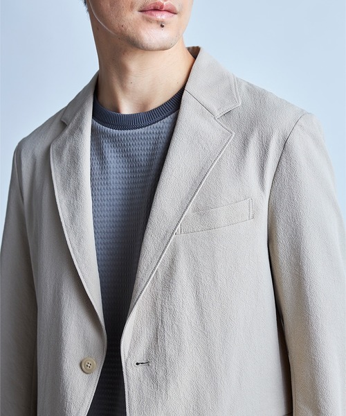 UNION STATION（ユニオンステーション）の「テックチリメンテーラードジャケット（テーラードジャケット・メンズ・ブラック/ベージュ・S/M/L/LL）」の4枚目の写真