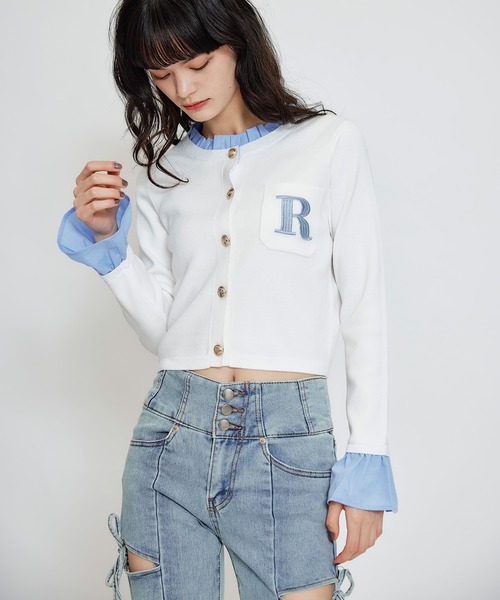 REDYAZEL（レディアゼル）の「カットアウトリボンストレッチデニム（デニムパンツ・レディース・ダークブルー/ライトグレー/ブルー・SMALL/MEDIUM）」の9枚目の写真