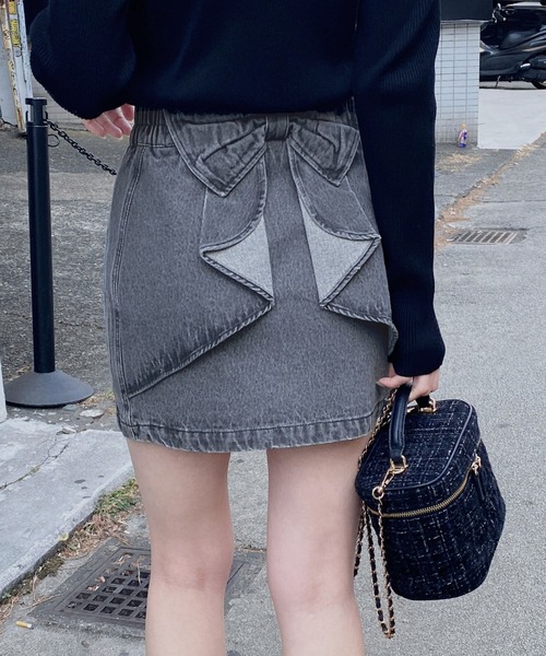 INGNI（イング）の「バックリボンデニムタイトスカート（デニムスカート・レディース・ブルー/グレー・FREE）」の8枚目の写真