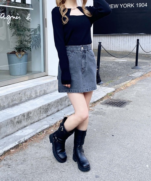 INGNI（イング）の「バックリボンデニムタイトスカート（デニムスカート・レディース・ブルー/グレー・FREE）」の10枚目の写真