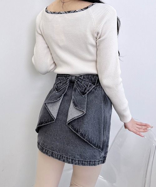 INGNI（イング）の「バックリボンデニムタイトスカート（デニムスカート・レディース・ブルー/グレー・FREE）」の11枚目の写真