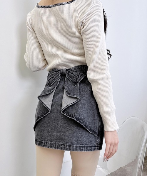 INGNI（イング）の「バックリボンデニムタイトスカート（デニムスカート・レディース・ブルー/グレー・FREE）」の12枚目の写真