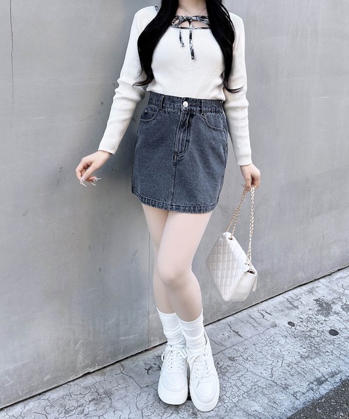 INGNI（イング）の「バックリボンデニムタイトスカート（デニムスカート・レディース・ブルー/グレー・FREE）」の17枚目の写真