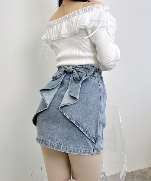 INGNI（イング）の「バックリボンデニムタイトスカート（デニムスカート・レディース・ブルー/グレー・FREE）」の18枚目の写真