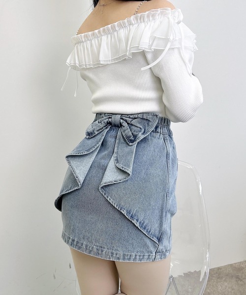 INGNI（イング）の「バックリボンデニムタイトスカート（デニムスカート・レディース・ブルー/グレー・FREE）」の19枚目の写真