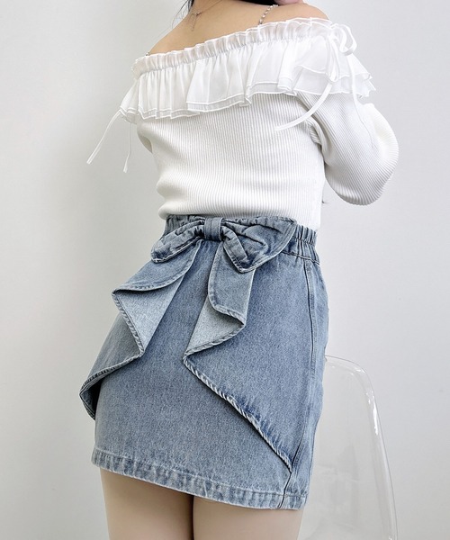 INGNI（イング）の「バックリボンデニムタイトスカート（デニムスカート・レディース・ブルー/グレー・FREE）」の20枚目の写真