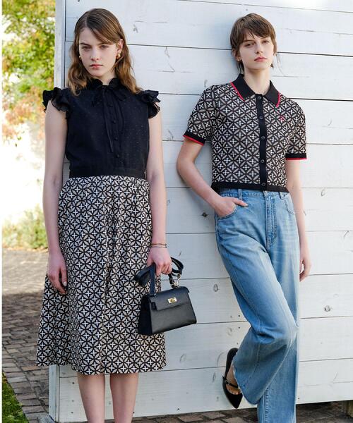DRESSTERIOR(ドレステリア)の「オーバーラップサークルニットシャツカーデ(ニット/セーター・レディース・ベージュ系・38/36)」の3枚目の写真