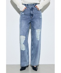AZUL DENIM レースワイドデニム