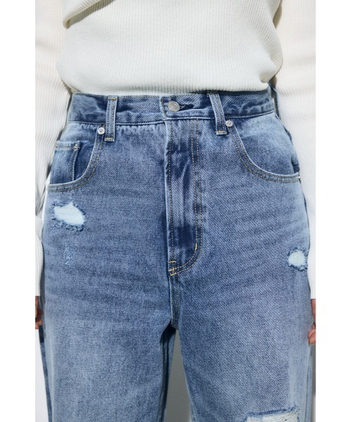 AZUL by moussy（アズールバイマウジー）の「AZUL DENIM レースワイドデニム（デニムパンツ・レディース・ライトブラック/ブルー・MEDIUM/SMALL）」の14枚目の写真