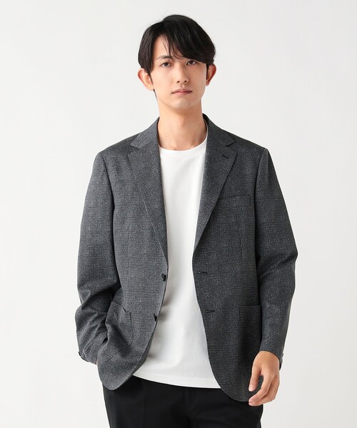 BEAMS HEART(ビームスハート)の「【5/21値下げ】ジャージプリント 2ボタン ジャケット(テーラードジャケット・メンズ・ネイビー/グレー・SMALL/MEDIUM/LARGE/X-LARGE)」の2枚目の写真