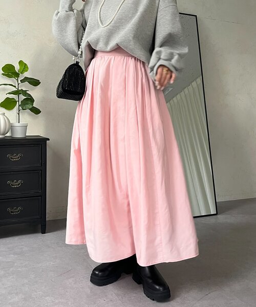 prose verse（プロズヴェール）の「ボリュームタフタフレアスカート（スカート・レディース・オフホワイト/ピンク/ブラック・MEDIUM）」の3枚目の写真