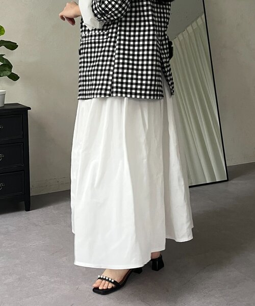 prose verse（プロズヴェール）の「ボリュームタフタフレアスカート（スカート・レディース・オフホワイト/ピンク/ブラック・MEDIUM）」の19枚目の写真