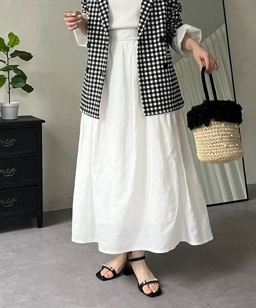 prose verse（プロズヴェール）の「ボリュームタフタフレアスカート（スカート・レディース・オフホワイト/ピンク/ブラック・MEDIUM）」の22枚目の写真