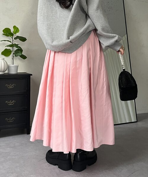 prose verse（プロズヴェール）の「ボリュームタフタフレアスカート（スカート・レディース・オフホワイト/ピンク/ブラック・MEDIUM）」の9枚目の写真