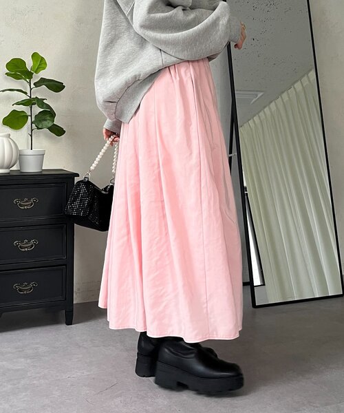 prose verse（プロズヴェール）の「ボリュームタフタフレアスカート（スカート・レディース・オフホワイト/ピンク/ブラック・MEDIUM）」の10枚目の写真