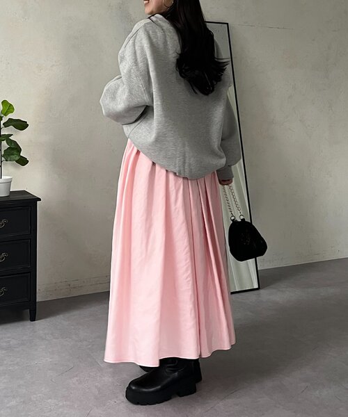 prose verse（プロズヴェール）の「ボリュームタフタフレアスカート（スカート・レディース・オフホワイト/ピンク/ブラック・MEDIUM）」の13枚目の写真