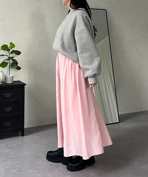 prose verse（プロズヴェール）の「ボリュームタフタフレアスカート（スカート・レディース・オフホワイト/ピンク/ブラック・MEDIUM）」の14枚目の写真