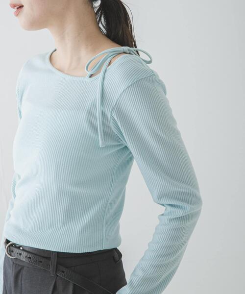 URBAN RESEARCH（アーバンリサーチ）の「カットアウトリボントップス（Tシャツ/カットソー・レディース・ブラック/ブルー系その他/グレー・FREE）」の4枚目の写真