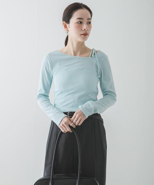 URBAN RESEARCH（アーバンリサーチ）の「カットアウトリボントップス（Tシャツ/カットソー・レディース・ブラック/ブルー系その他/グレー・FREE）」の12枚目の写真