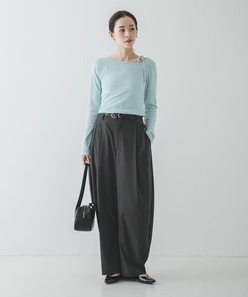 URBAN RESEARCH（アーバンリサーチ）の「カットアウトリボントップス（Tシャツ/カットソー・レディース・ブラック/ブルー系その他/グレー・FREE）」の13枚目の写真