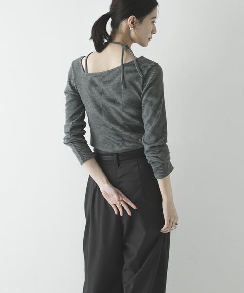 URBAN RESEARCH（アーバンリサーチ）の「カットアウトリボントップス（Tシャツ/カットソー・レディース・ブラック/ブルー系その他/グレー・FREE）」の19枚目の写真