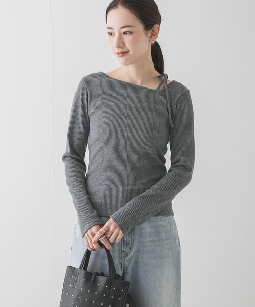 URBAN RESEARCH（アーバンリサーチ）の「カットアウトリボントップス（Tシャツ/カットソー・レディース・ブラック/ブルー系その他/グレー・FREE）」の21枚目の写真