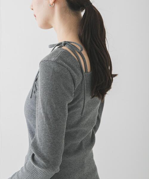 URBAN RESEARCH（アーバンリサーチ）の「カットアウトリボントップス（Tシャツ/カットソー・レディース・ブラック/ブルー系その他/グレー・FREE）」の22枚目の写真