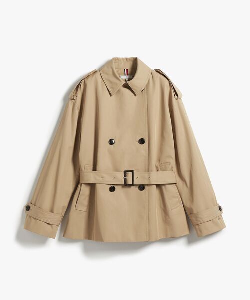 TOMMY HILFIGER(トミーヒルフィガー)の「コットンショートトレンチコート(テーラードジャケット・レディース・ベージュ・X-SMALL/SMALL)」の5枚目の写真