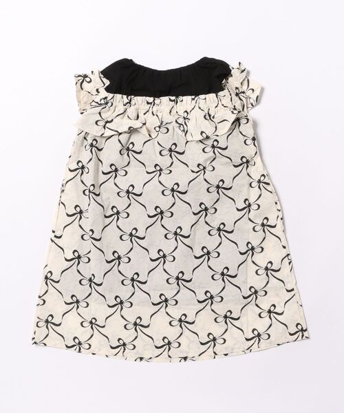 nino(ニノ)の「リボンプリント オフショルダーワンピース(ワンピース・キッズ・ブラック・110cm/100cm/120cm)」の2枚目の写真